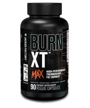 Jacked Factory Burn-XT Max bottle front showing clean energy design