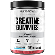 Jacked Factory Creatine Gummies bottle front, convenient daily supplementation for workouts.