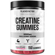 Jacked Factory Creatine Monohydrate Gummies bottle on counter for daily performance support