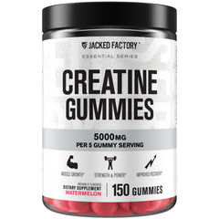 Jacked Factory Creatine Monohydrate Gummies bottle on counter for daily performance support