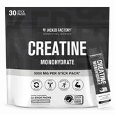 Jacked Factory Creatine Stick Pack box with 30 servings for intense training