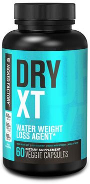Jacked Factory Dry-XT diuretic bottle with pills may support water balance