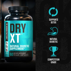 Dry-XT label close-up highlighting stimulant-free formula