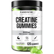 Gomitas Jacked Factory con dosis diaria de creatina para rendimiento sostenido.