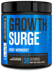 Jacked Factory Growth Surge bottle front view supports post-workout recovery.