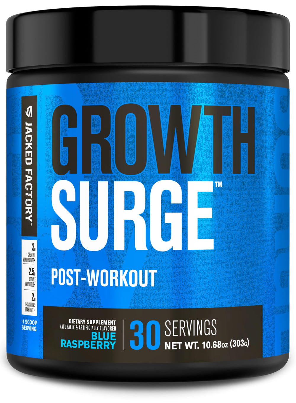 Jacked Factory Growth Surge bottle ready for post-workout recovery support.