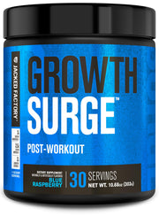 Jacked Factory Growth Surge bottle ready for post-workout recovery support.