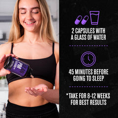 Lean PM bottle with glass of water for a simple nightly routine.