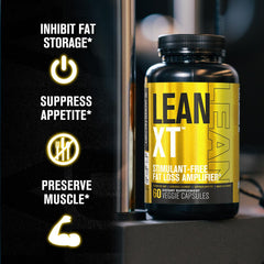 Lean-XT label detail shows Forskolin and Green Tea for metabolism support.