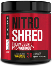 Jacked Factory Nitrosurge Shred bottle front highlighting energy-boosting pre workout