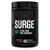 Jacked Factory Pumpsurge Max bottle showing a non-stim pre workout for clean focus.