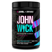 Jacked Factory Wick Mode bottle front with blue label signaling energy for workouts