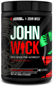 Jacked Factory Wick Mode pre-workout tub front view for energetic workouts
