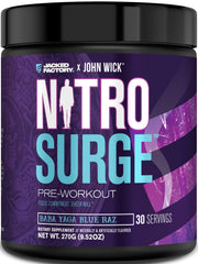 Jacked Factory X John Wick Nitrosurge Wick tub with Baba Yaga Blue Raz flavor