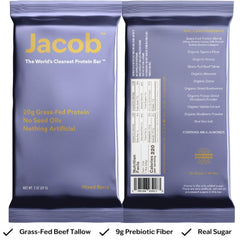 Jacob Bar Mixed Berry bar closeup reveals chewy texture and vivid berry flavor.