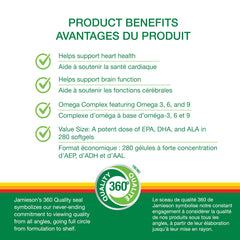 Jamieson Omega 3-6-9 ingredients label highlights flax, borage, and fish oils