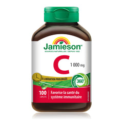 Jamieson Vitamin C 1,000 mg timed-release bottle for easy daily dosing.
