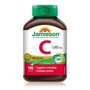 Jamieson Vitamin C 1,000 mg timed-release caplet for steady daily nutrition.