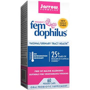 Jarrow Formulas Fem-Dophilus bottle with 60 veggie capsules supporting urinary health.