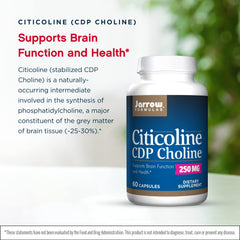 Two-pack of Jarrow Formulas Citicoline 60-capsule bottles ready for steady use.