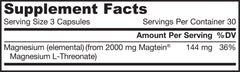 Jarrow Formulas MagMind capsules close-up highlighting easy-to-swallow magnesium L-threonate for memory and focus