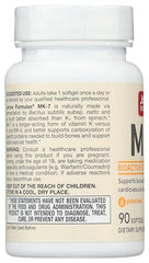 Box and bottle packaging shown for shelf-ready Vitamin K2 supplement.