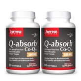 Jarrow Formulas Q-Absorb Co-Q10 bottle front shows enhanced absorption and daily energy support