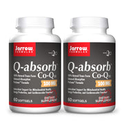 Jarrow Formulas Q-Absorb Co-Q10 bottle front shows enhanced absorption and daily energy support