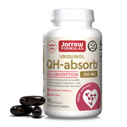 Jarrow Formulas QH-Absorb bottle with softgels, potential mitochondrial energy support.