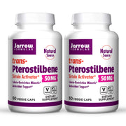 Jarrow Formulas trans-Pterostilbene bottle front promotes daily antioxidant support
