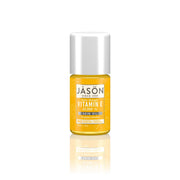 JASON Vitamin E oil bottle close-up, targeted skin nourishment.