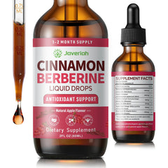 Javeriah Berberine Drops bottle showing the vegan blend for daily digestive balance.