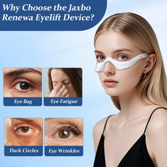 Jaxbo microcurrent eye massage illustrating gentle stimulation to ease fatigue