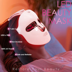 JAY SAREES LED face mask with seven colors and touch toggle for customizable sessions