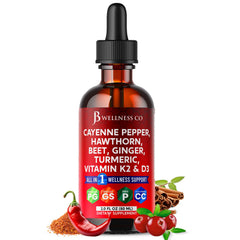 JB Wellness Co Cayenne pepper liquid drops bottle pour for daily wellness