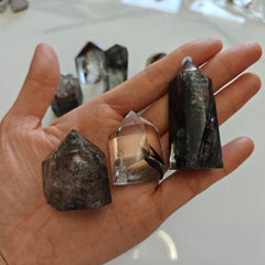 JDFlying phantom quartz with mineral inclusions inspires awe and calm.