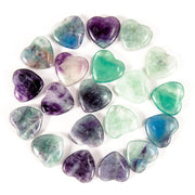 JDRGJTH fluorite heart palm stone set enhances calm energy for meditation and home decor