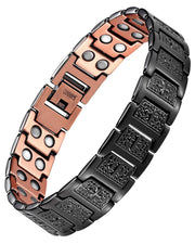 Jecanori 2X pure copper magnetic bracelet with cross design on wrist