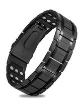 Jecanori 3X magnetic bracelet front view shows masculine stainless steel design for daily wear.