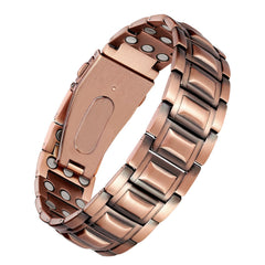 Jecanori 3X strength copper bracelet front view, bold masculine design for daily wear.