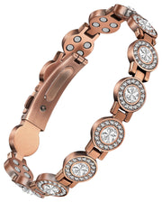Jecanori bracelet on wrist closeup with crystal inlays, showcasing elegant daily wear.