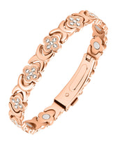 Jecanori copper bracelet with four-leaf clover design for effortless style.