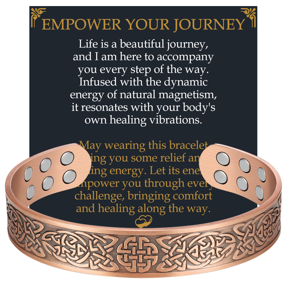 Jecanori copper bracelet for men with open closure for adjustable comfort.