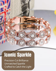 Gold rose crystal details on Jecanori bracelet add subtle elegance