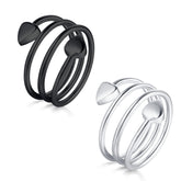 Jecanori lymphatic drainage ring in black, side view, comfortable daily wear with potential tension relief