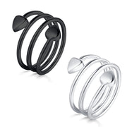 Jecanori lymphatic drainage ring in black, side view, comfortable daily wear with potential tension relief