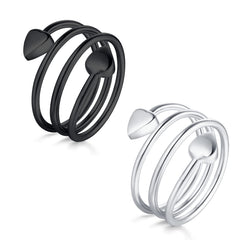 Jecanori lymphatic drainage ring in black, side view, comfortable daily wear with potential tension relief