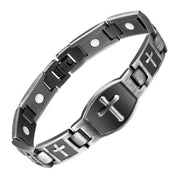 Jecanori magnetic bracelet for men with cross design for versatile daily wear