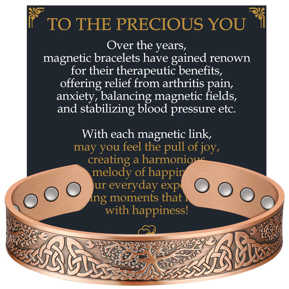 Jecanori magnetic copper bracelet for men with tree of life design adds timeless style