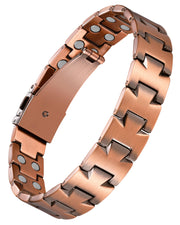 Jecanori Pure Copper Bracelet close-up with magnetic accents for everyday energy.